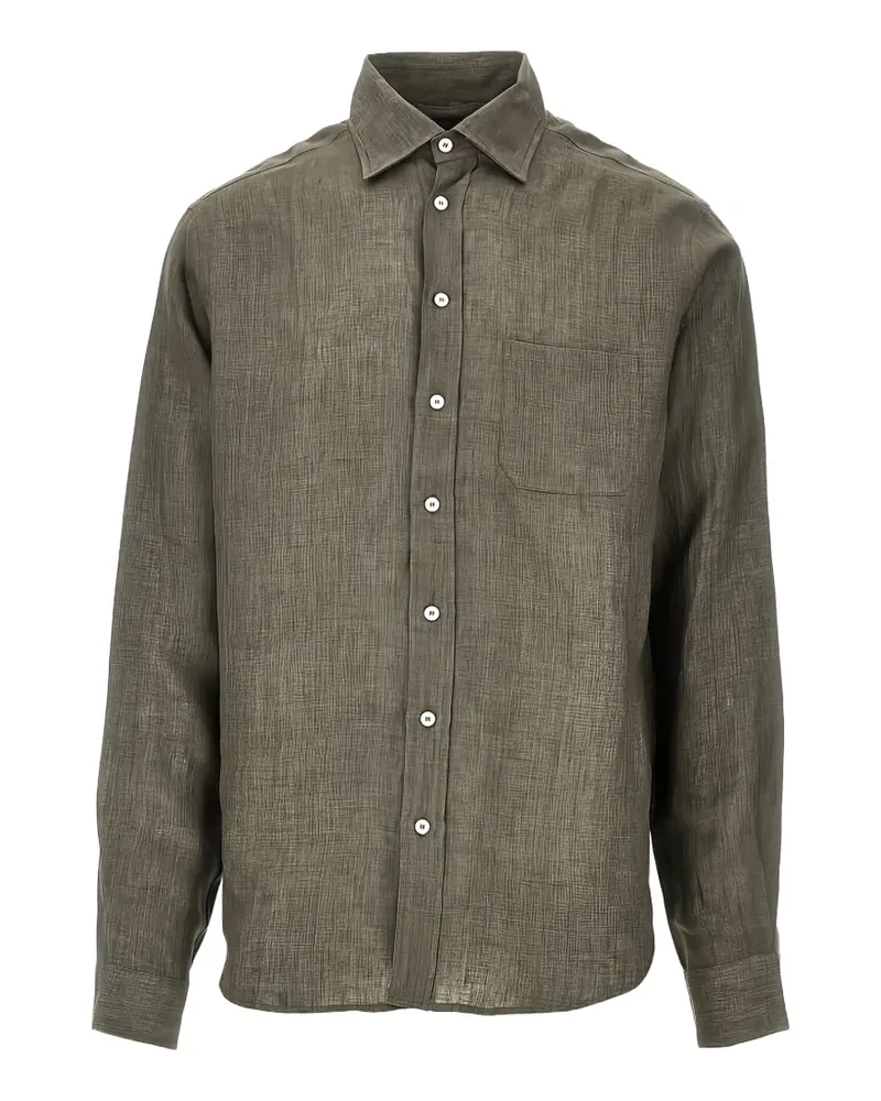 SEASE Classic BD chest-pocket linen shirt - Grün Grün