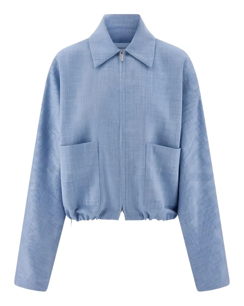 Ferragamo Jacke mit Kordelzug am Saum und aufgesetzten Taschen - Blau Blau