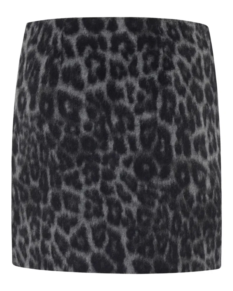 Federica Tosi Minirock mit Leoparden-Print - Schwarz Schwarz