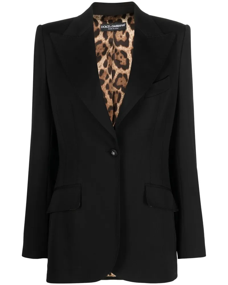Dolce & Gabbana Einreihiger Blazer - Schwarz Schwarz