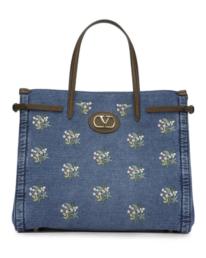 Valentino Garavani medium Antibes embroidered tote bag - Blau Blau