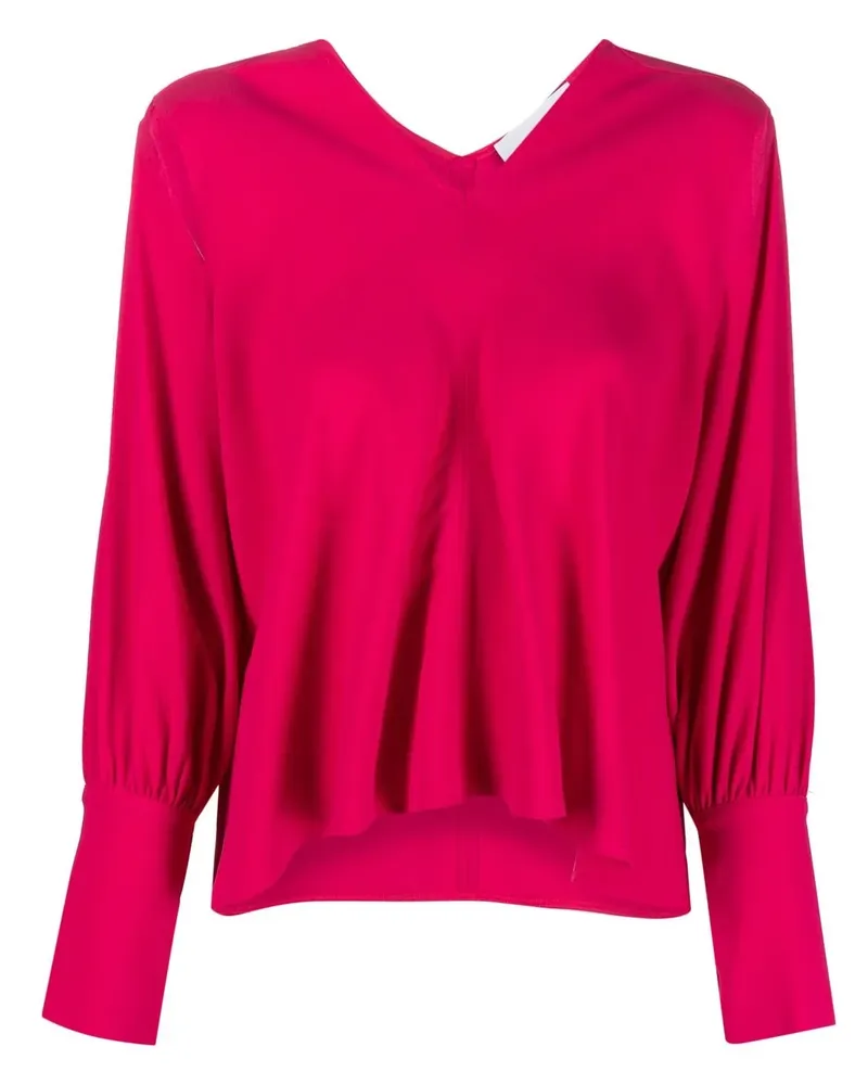 Erika Cavallini Bluse mit V-Ausschnitt - Rosa Rosa