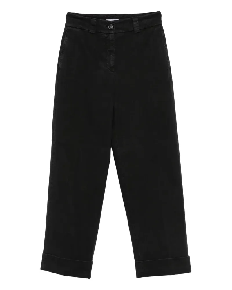 Peserico Hose mit Umschlag - Schwarz Schwarz