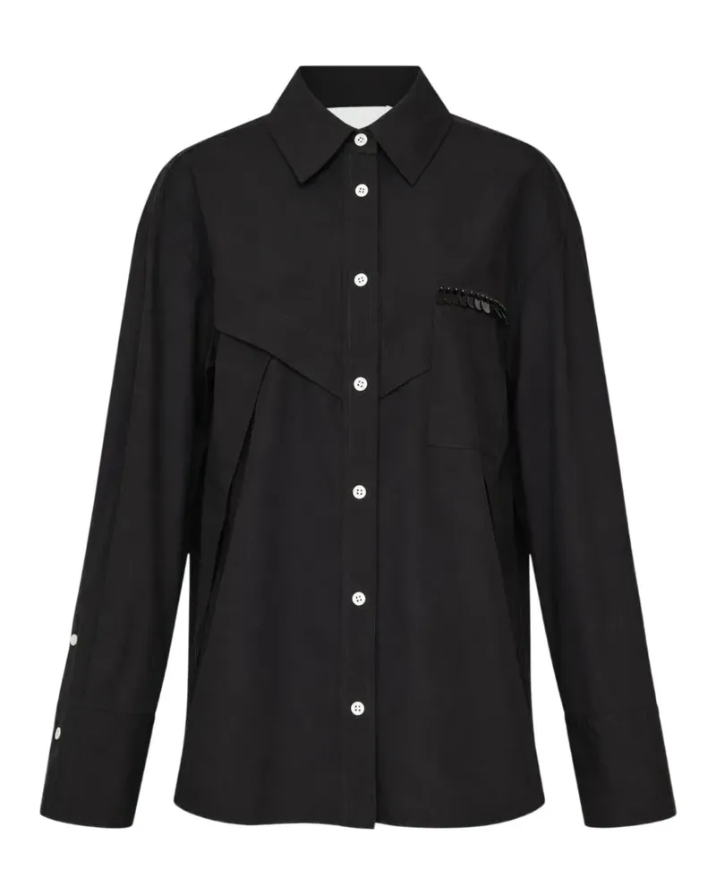 3.1 phillip lim sequin-embellished poplin shirt - Schwarz Schwarz