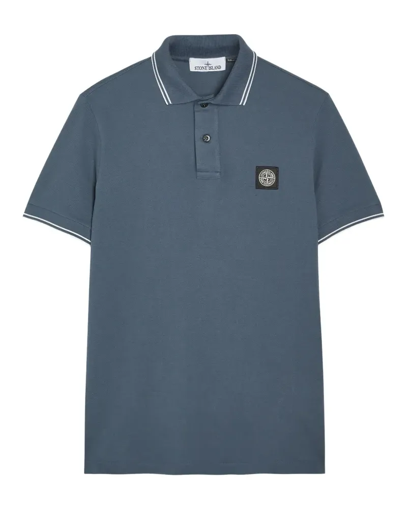 Stone Island logo-patch polo shirt - Blau Blau