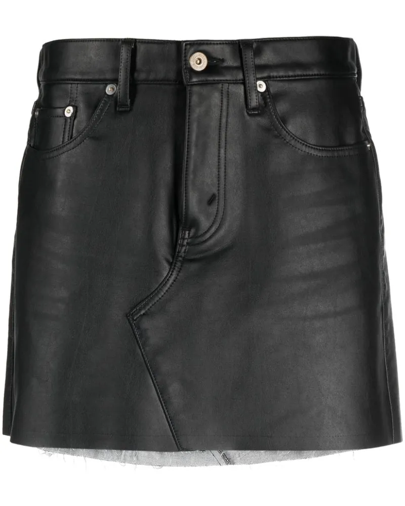 Junya Watanabe Minirock aus Faux-Leder - Schwarz Schwarz