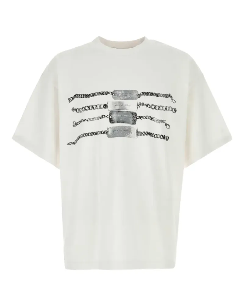 Alexander Wang chain graphic cotton T-shirt - Weiß Weiß