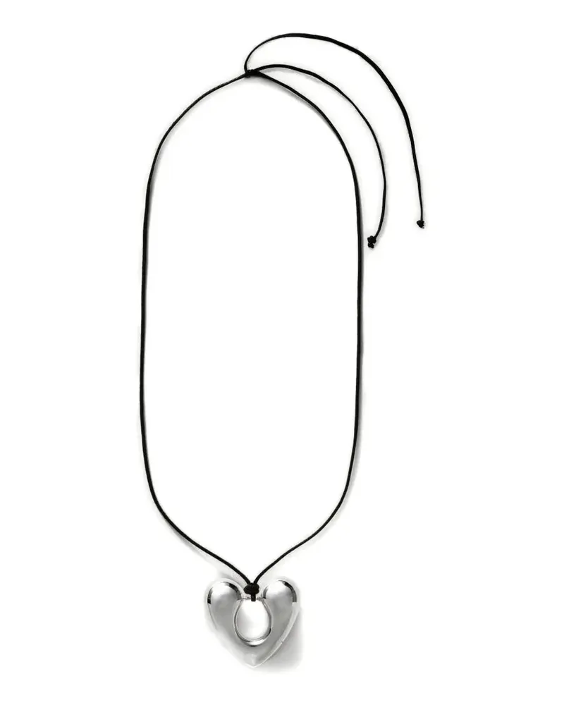 Annika Inez large open heart pendant necklace - Silber Silber