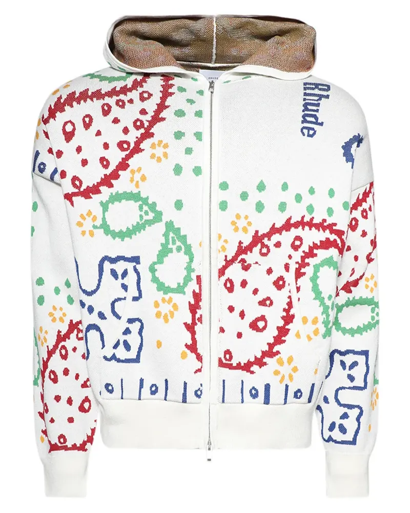 RHUDE Kapuzenjacke mit Reißverschluss - Weiß Weiß