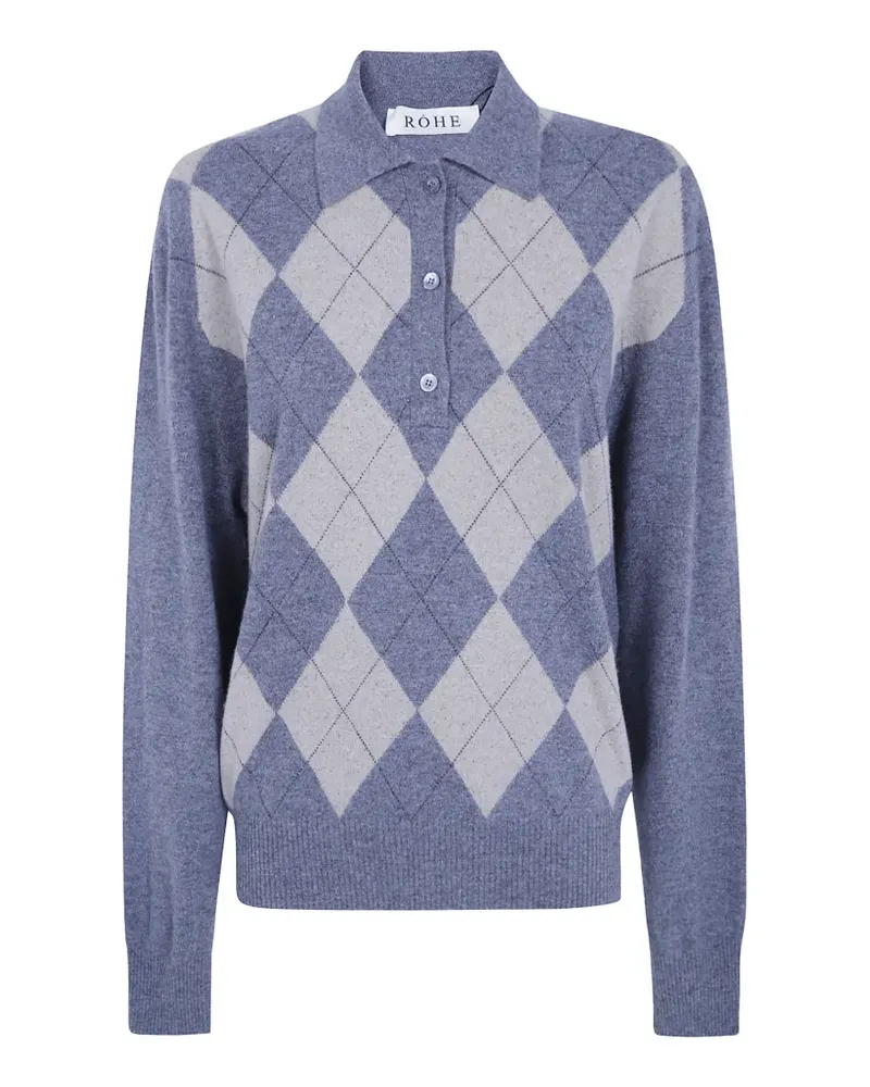 Róhe Pullover mit Argyle-Muster - Blau Blau