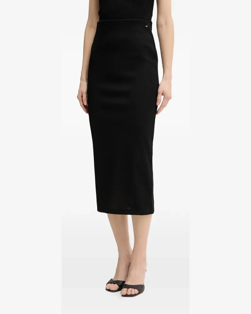 Armani Exchange ribbed pencil skirt - Schwarz Schwarz