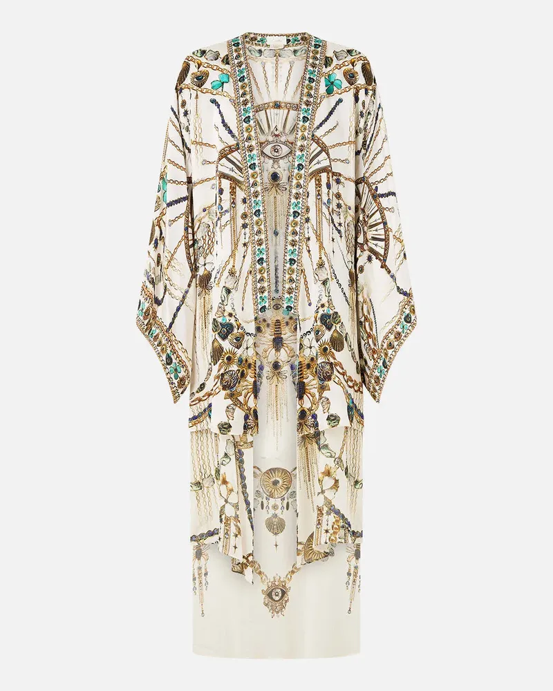 Camilla chain-print kimono - Nude Nude