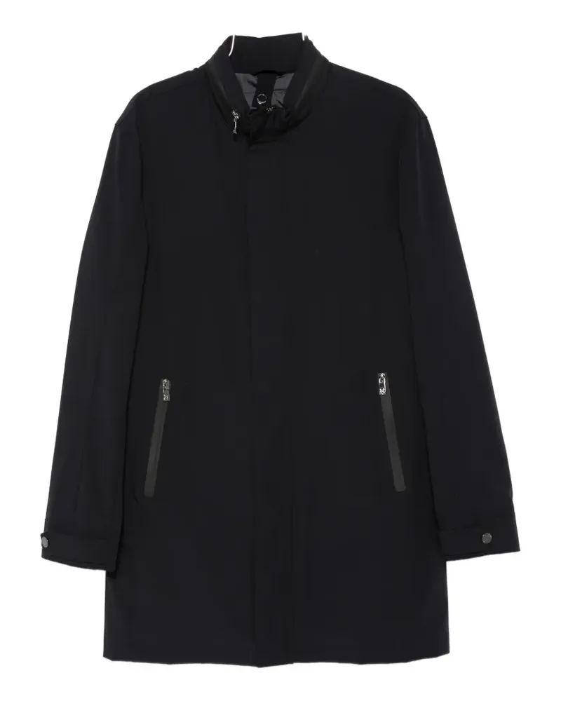Corneliani Stehkragen-Mantel mit Reißverschluss - Blau Blau