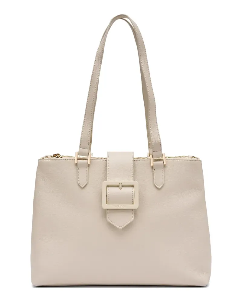 FRAU buckle-detail pebbled tote bag - Nude Nude