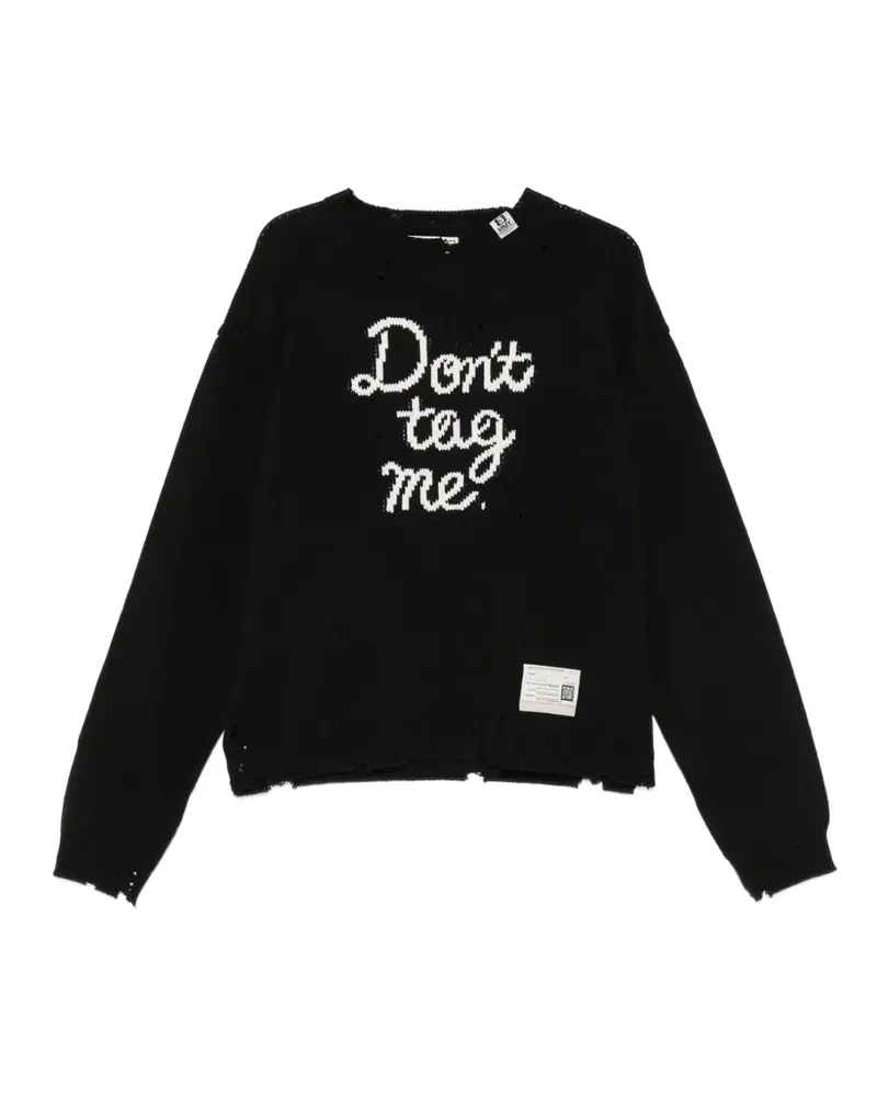MIHARAYASUHIRO Jacquard-Pullover im Distressed-Look - Schwarz Schwarz