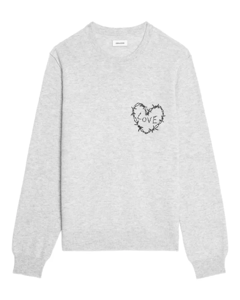 Zadig & Voltaire Kennedy Heart Pullover mit Stacheldraht - Grau Grau
