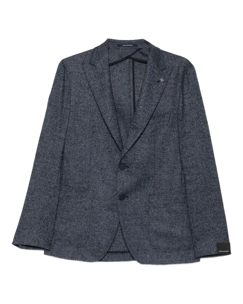 Tagliatore Melierte Jacke mit zwei Knöpfen - Blau Blau