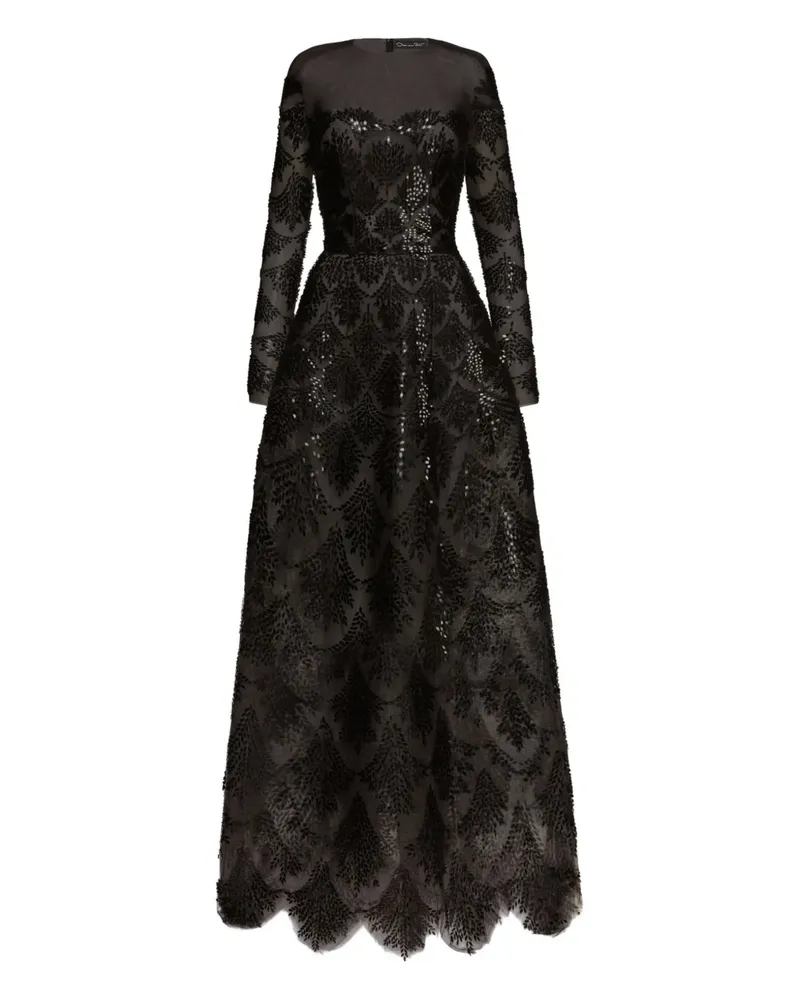 Oscar de la Renta Abendkleid mit Pailletten - Schwarz Schwarz