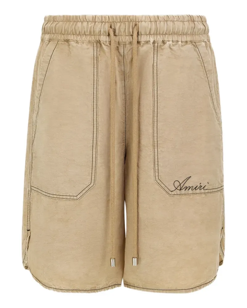 Amiri Script Shorts - Nude Nude
