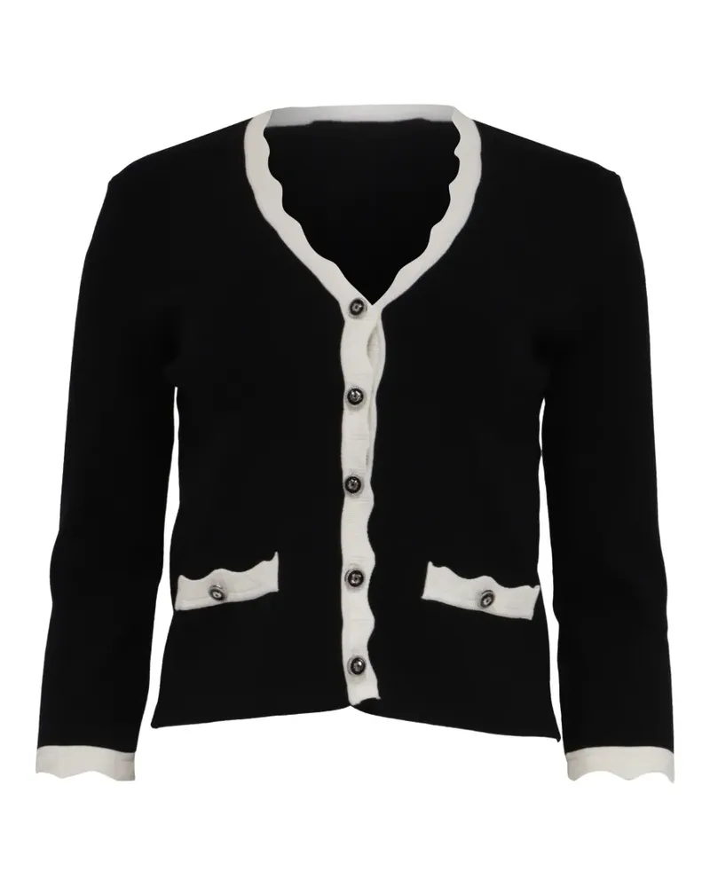 Maje 2023 Molinette scalloped-trim cardigan - Schwarz Schwarz