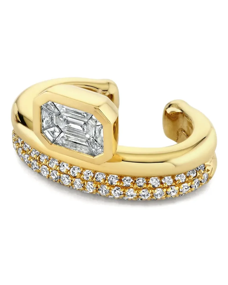 SHAY 18kt Floating Bezel Ear Cuff aus Gelbgold mit Diamanten Gold