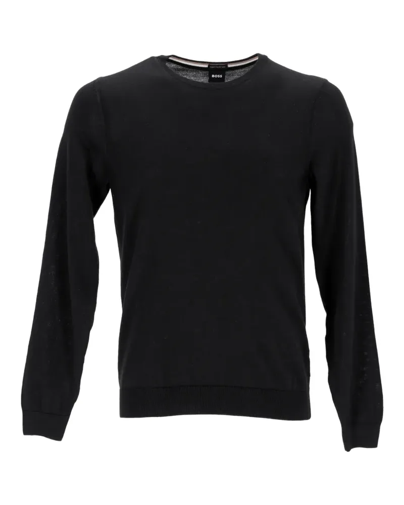 HUGO BOSS Pullover mit Rundhalsausschnitt - Schwarz Schwarz