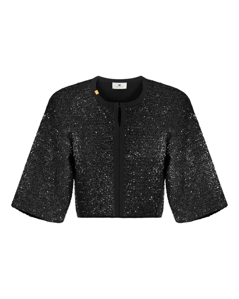 Elisabetta Franchi Gestricktes Oberteil mit Pailletten - Schwarz Schwarz