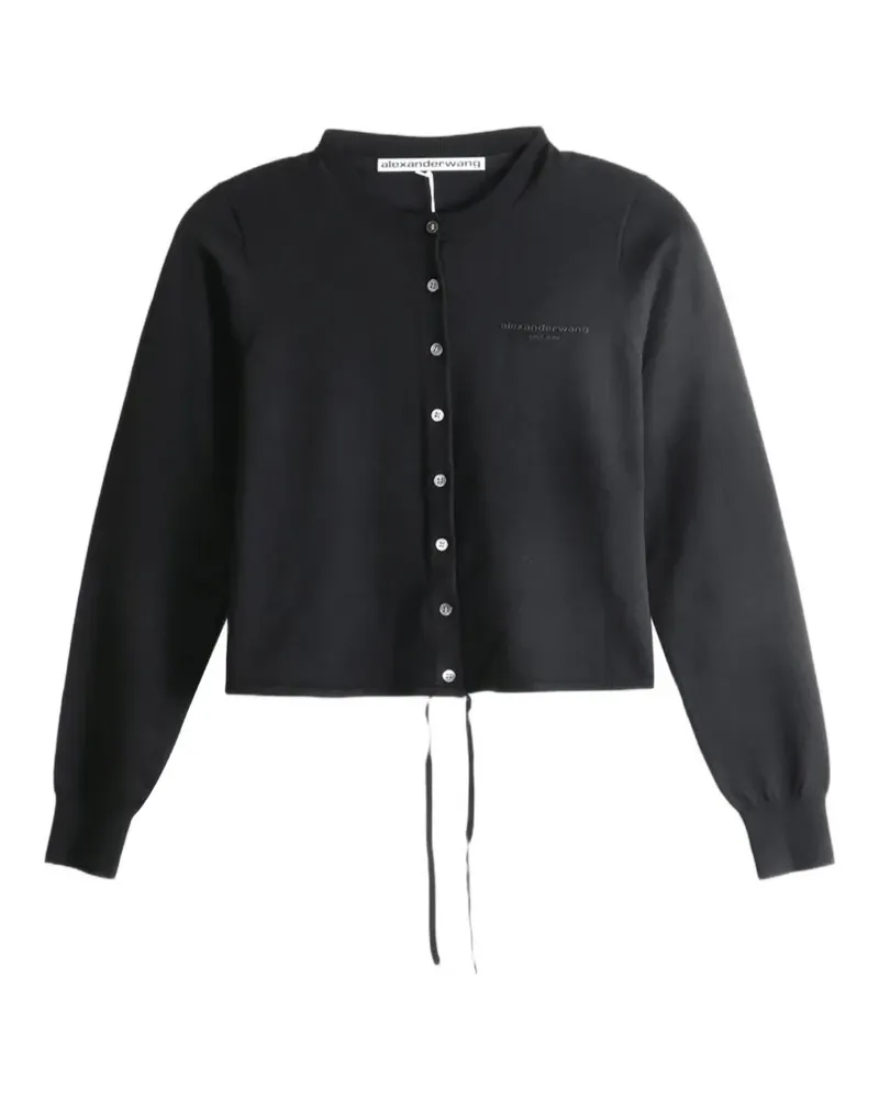 Alexander Wang logo-embroidered drawstring cardigan - Schwarz Schwarz