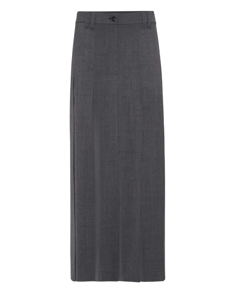 Brunello Cucinelli Maxirock mit Falten - Grau Grau