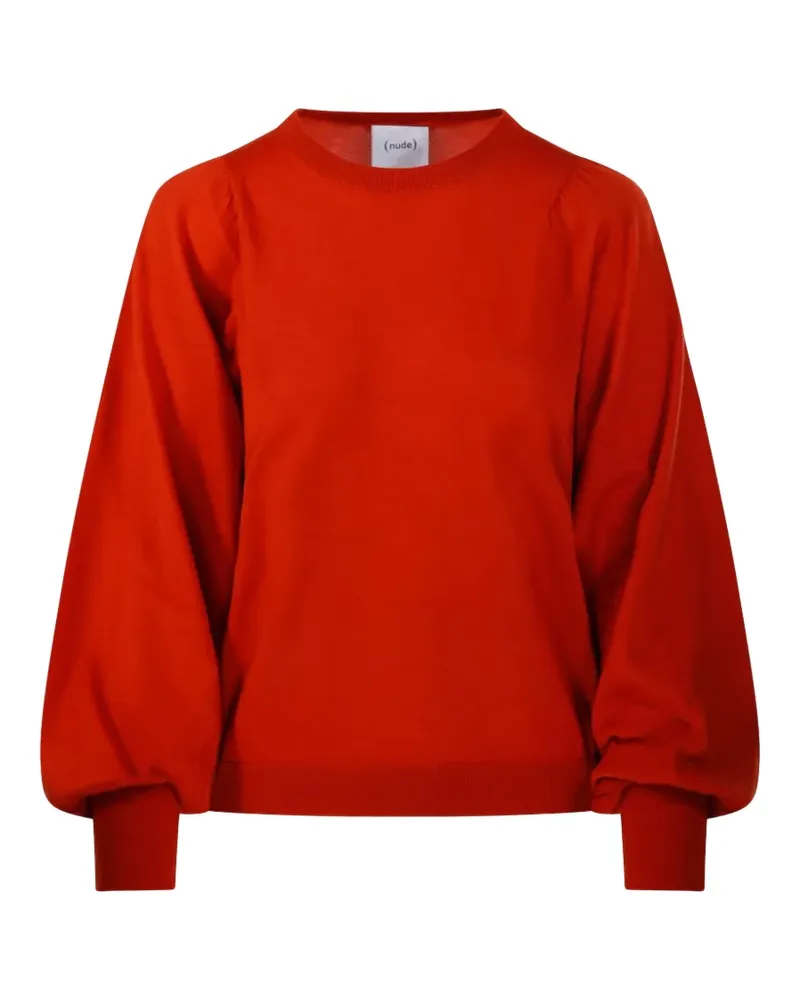 NUDE Pullover mit Puffärmeln - Orange Orange