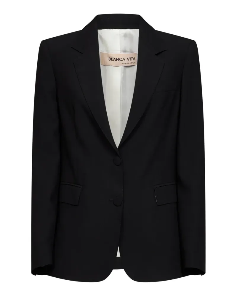 Blanca single-breasted structured-shoulder blazer - Schwarz Schwarz