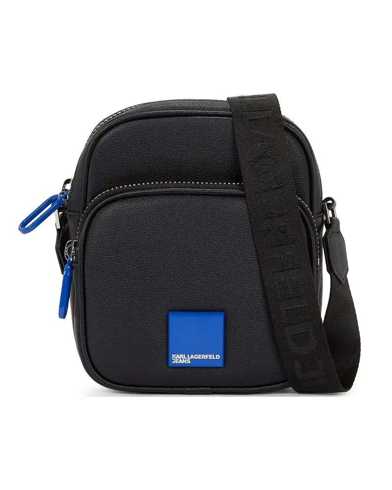 Karl Lagerfeld Kuriertasche mit Logo-Patch - Schwarz Schwarz