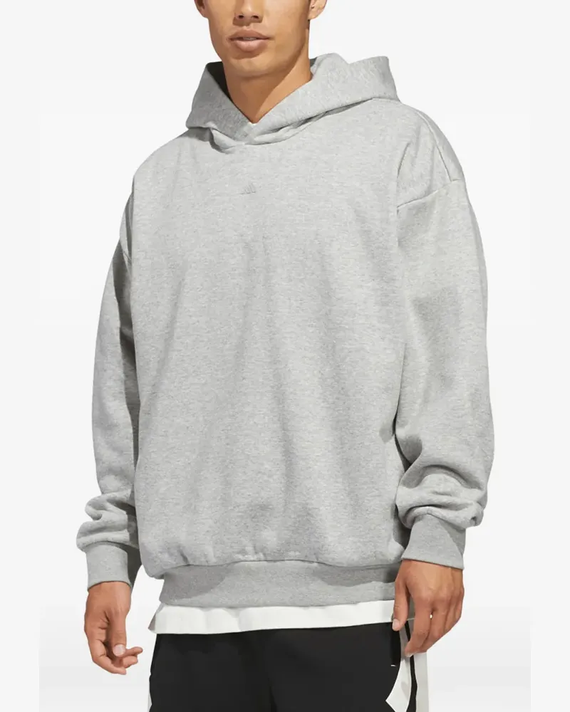 adidas logo-print fleece hoodie - Grau Grau