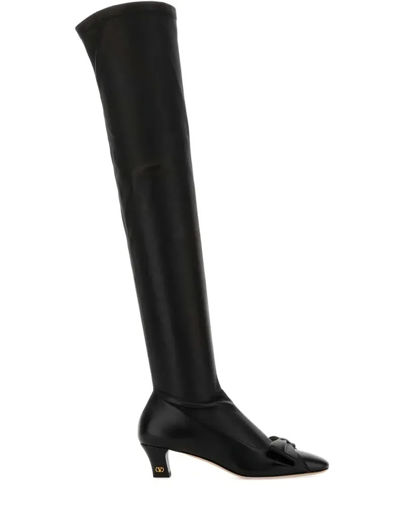 Valentino Garavani 50mm bow-detail leather boots - Schwarz Schwarz