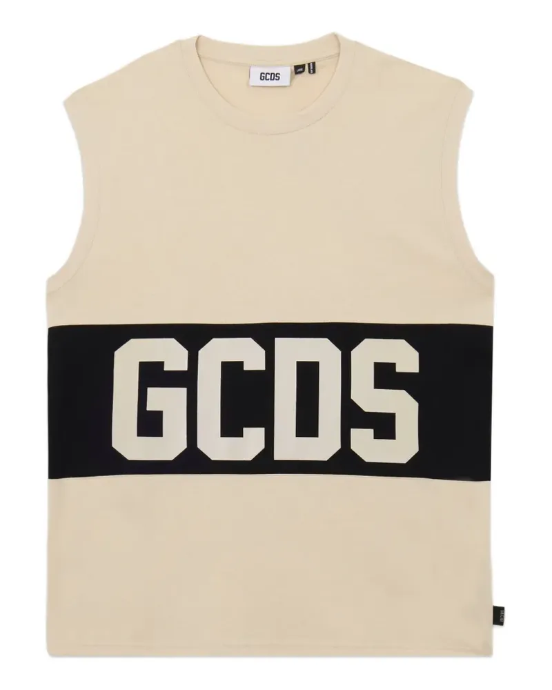 GCDS Ärmelloses T-Shirt mit Logo - Nude Nude