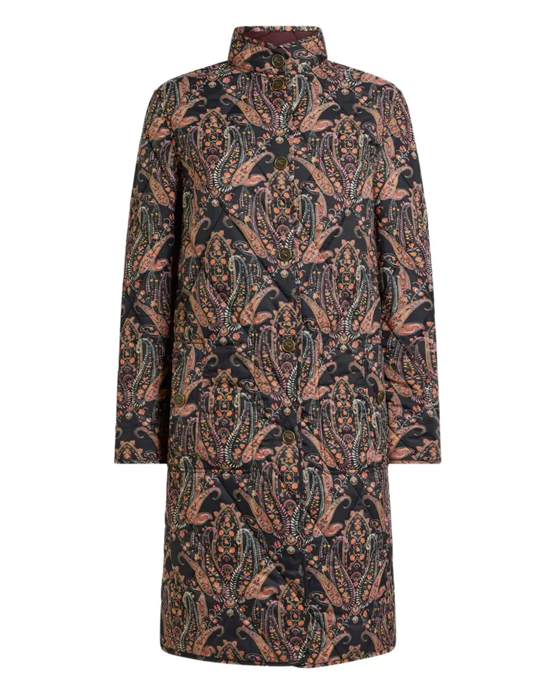 Etro quilted floral paisley-motif coat - Braun Braun