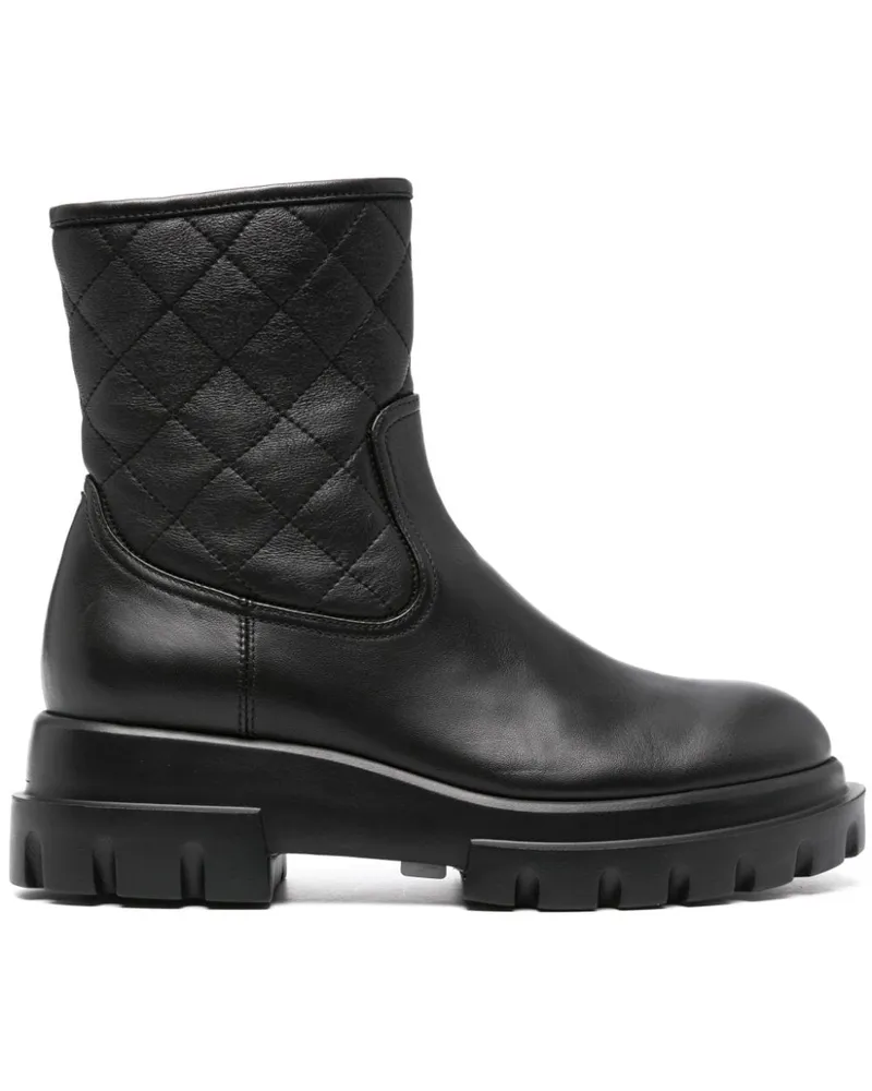 Attilio Giusti Leombruni Stiefeletten aus Matelassé - Schwarz Schwarz