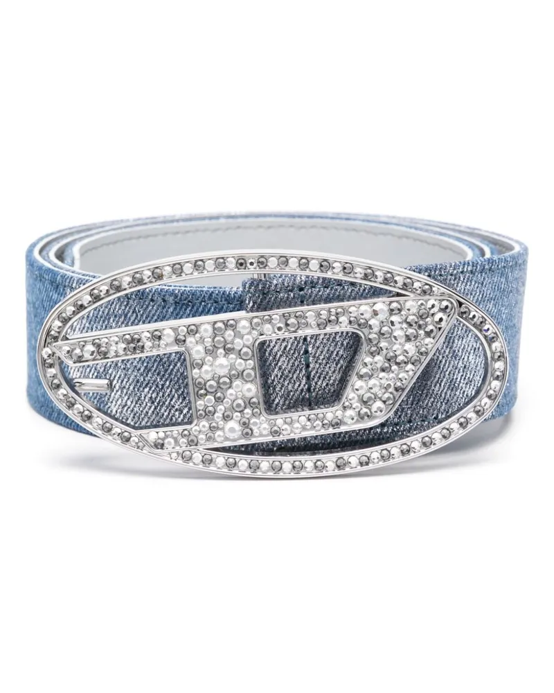 Diesel B-1DR Strass Gürtel - Blau Blau