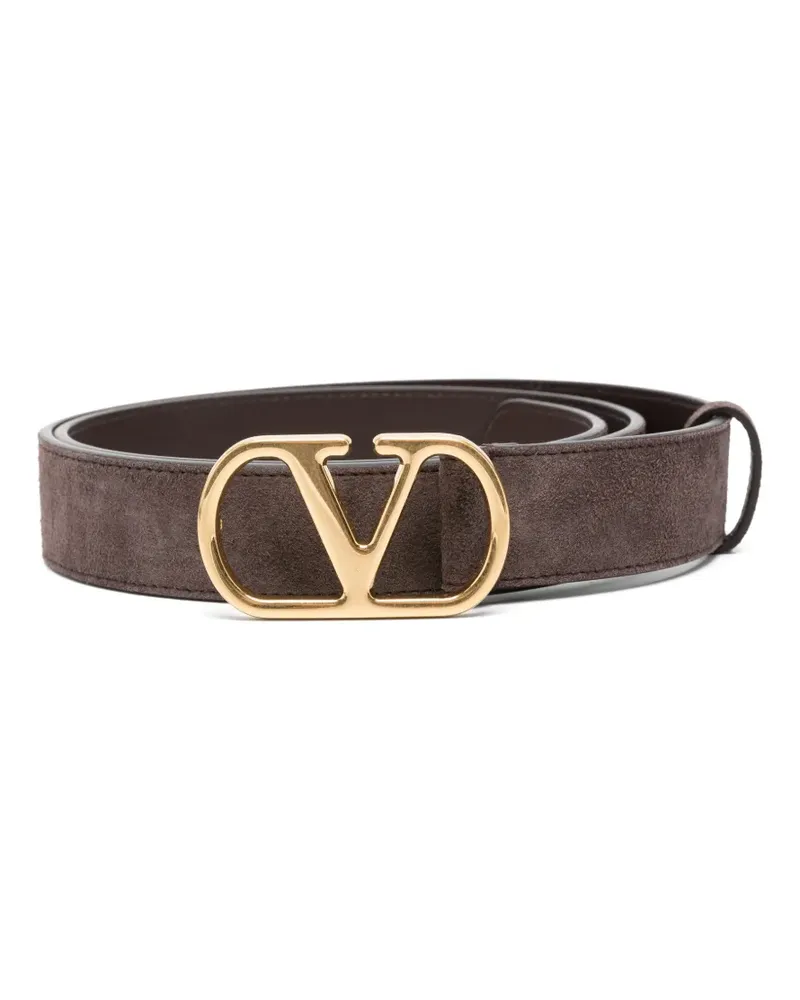 Valentino Garavani VLogo Signature Gürtel aus Wildleder - Braun Braun