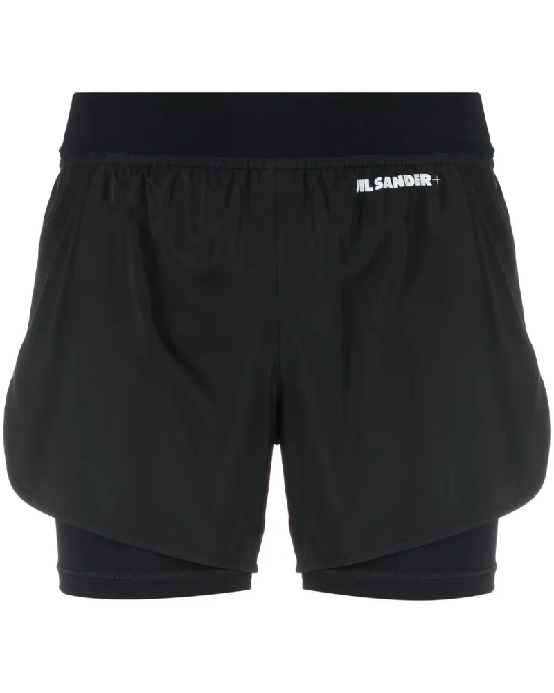 Jil Sander Shorts mit Logo-Print - Schwarz Schwarz