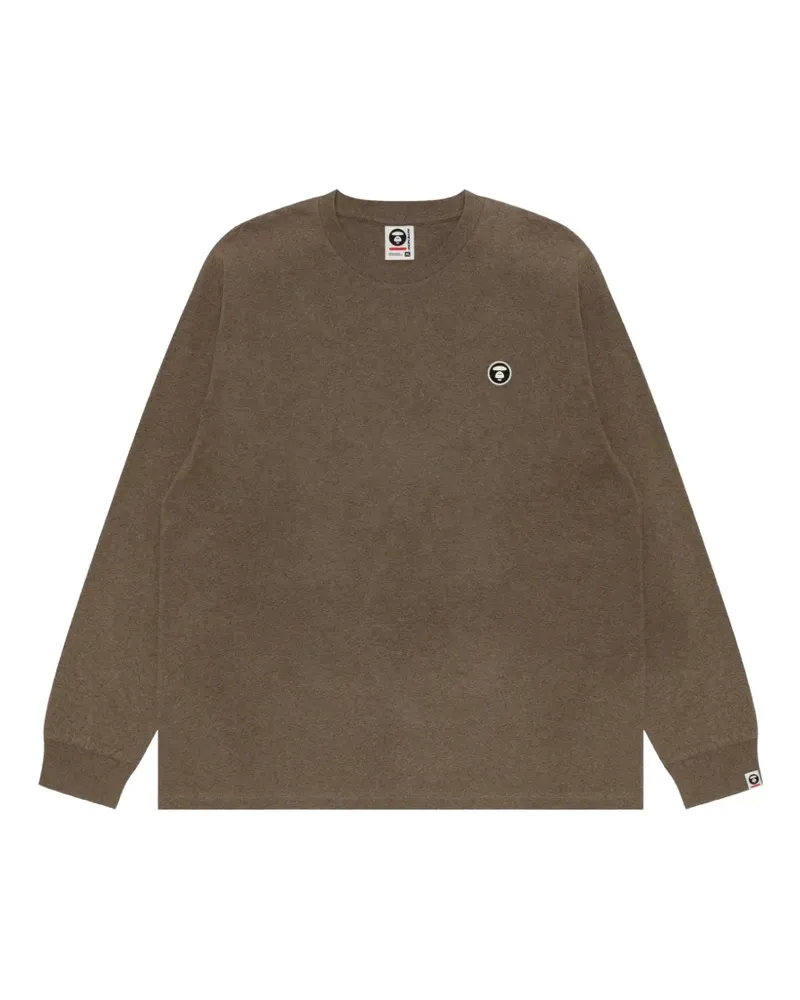 BAPE Langarmshirt mit Moonface-Patch - Braun Braun