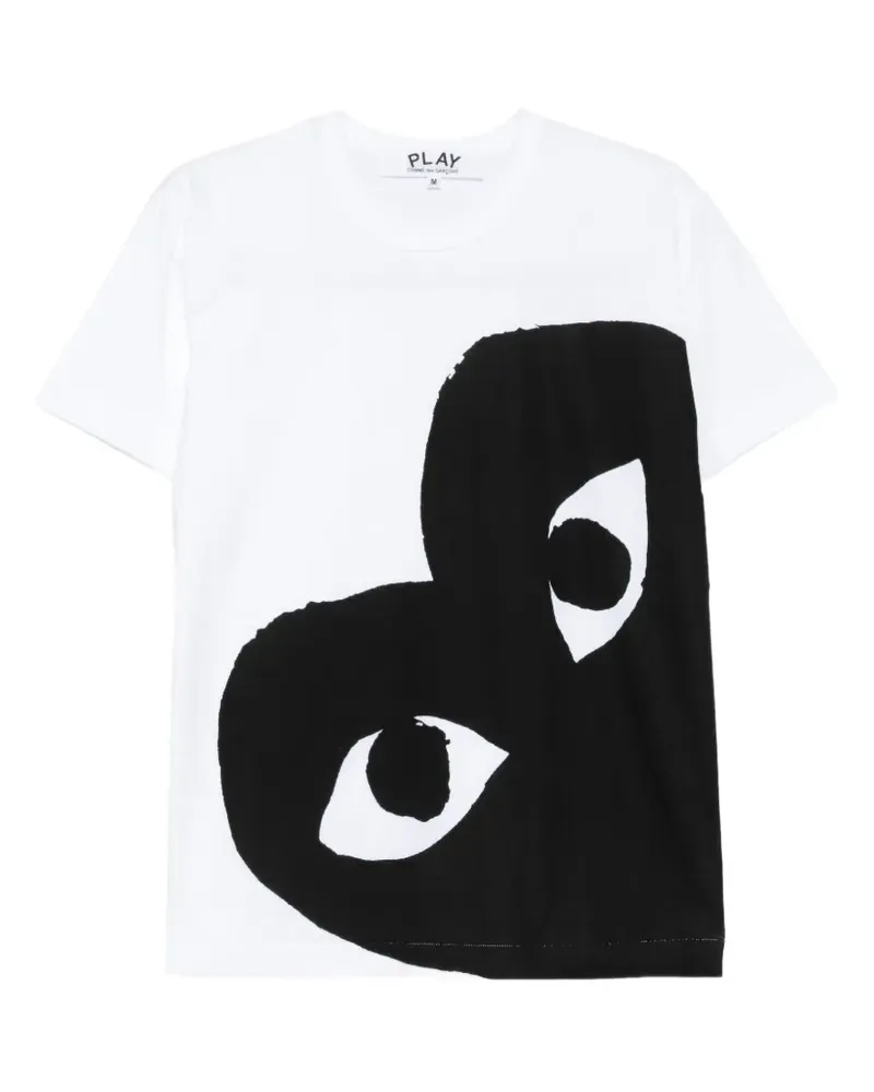Comme des Garçons Play T-Shirt mit Herzprint - Weiß Weiß