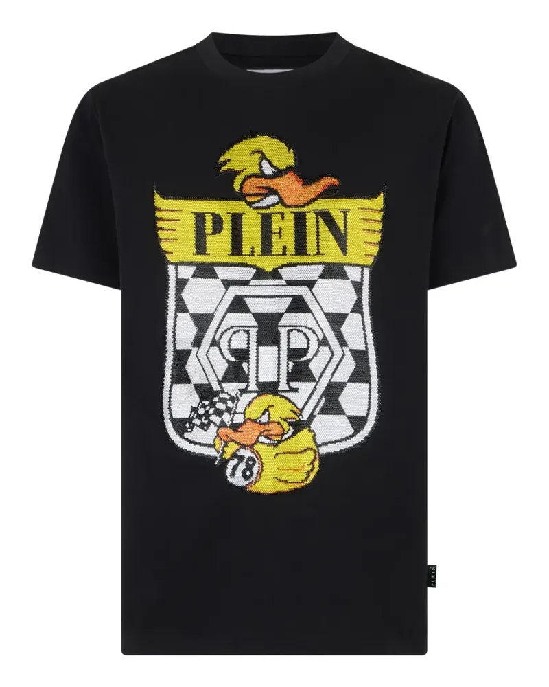 Philipp Plein T-Shirt mit Plein Duck Check - Schwarz Schwarz