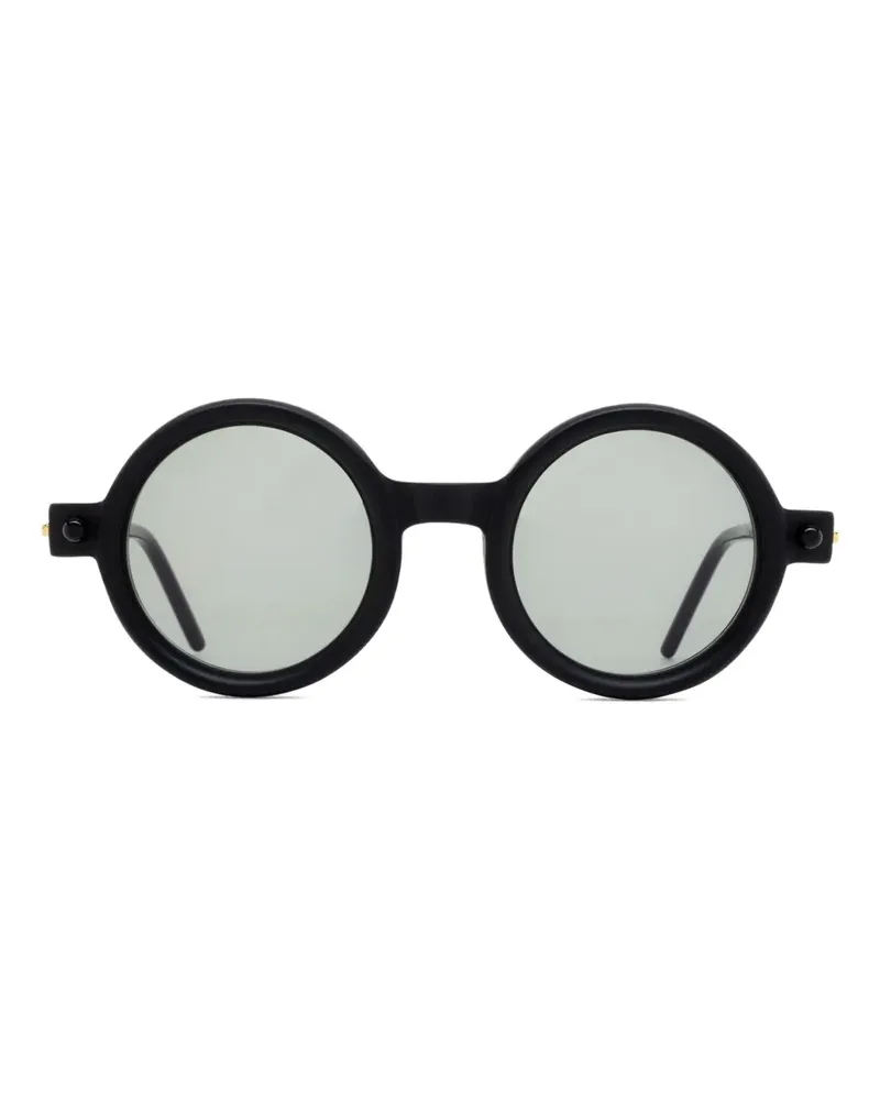 KUBORAUM P1 Sonnenbrille mit rundem Gestell - Schwarz Schwarz