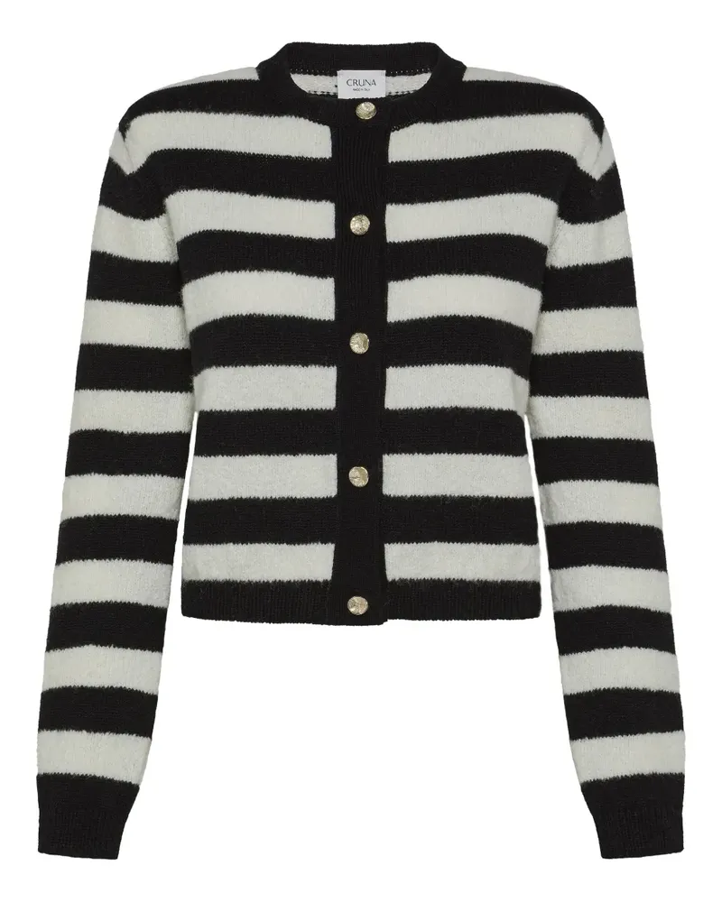 CRUNA Gestreifter Pullover - Schwarz Schwarz