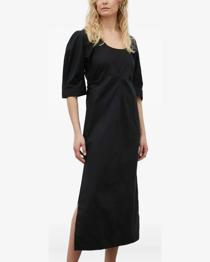 Day Birger et Mikkelsen Midikleid mit Puffärmeln - Schwarz Schwarz