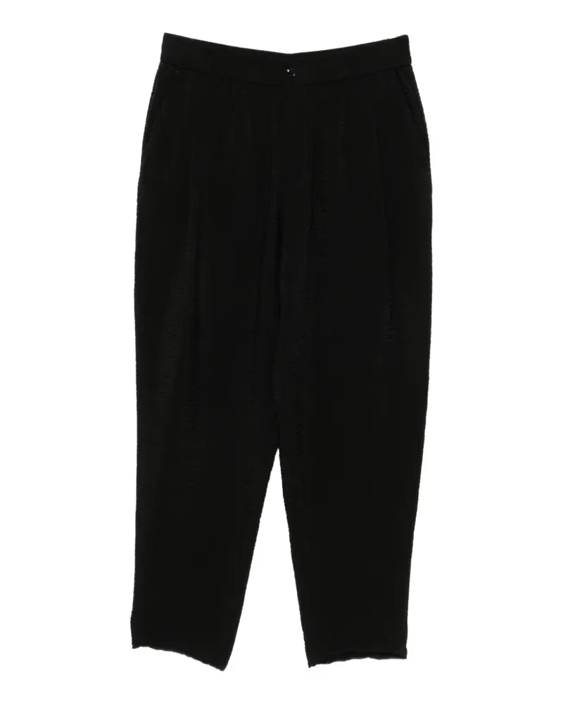 Giorgio Armani textured tapered trousers - Schwarz Schwarz