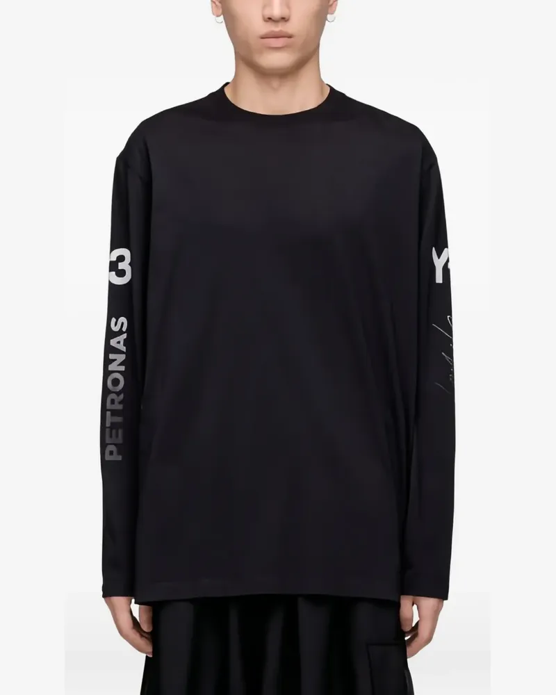 Y-3 x MERCEDES Chaos Logo Langarmshirt - Schwarz Schwarz