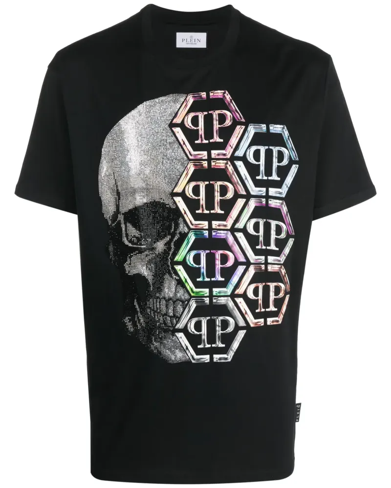 Philipp Plein T-Shirt mit Totenkopf-Print - Schwarz Schwarz