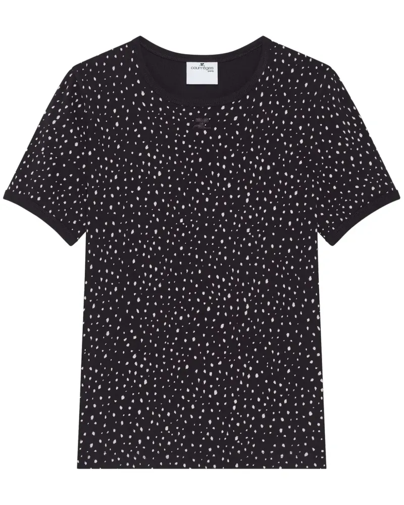 Courrèges Medusa T-Shirt - Schwarz Schwarz